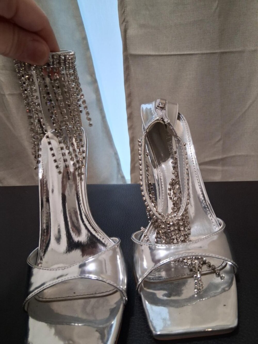 silver shoes